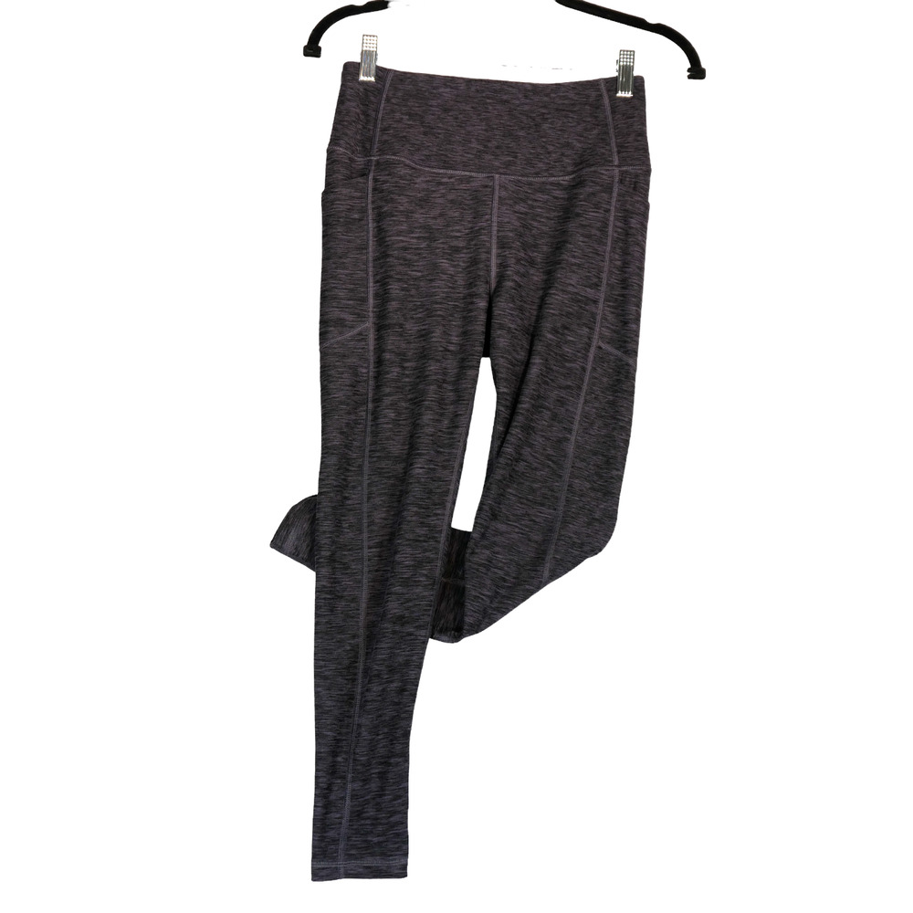 Victorias Secret Leggings Womens Size 8 Space Dye Purple Black Side Leg Pockets